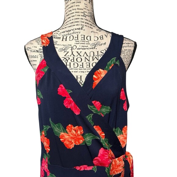 Market Spruce Faux Wrap Maxi Dress Size 1X Multi-Color Floral Vacation Beachy - Picture 3 of 10